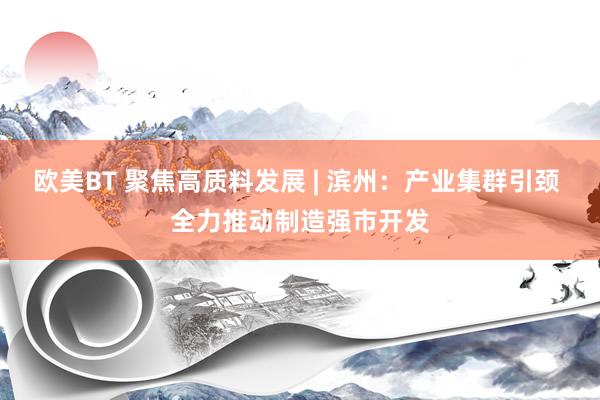 欧美BT 聚焦高质料发展 | 滨州：产业集群引颈 全力推动制造强市开发