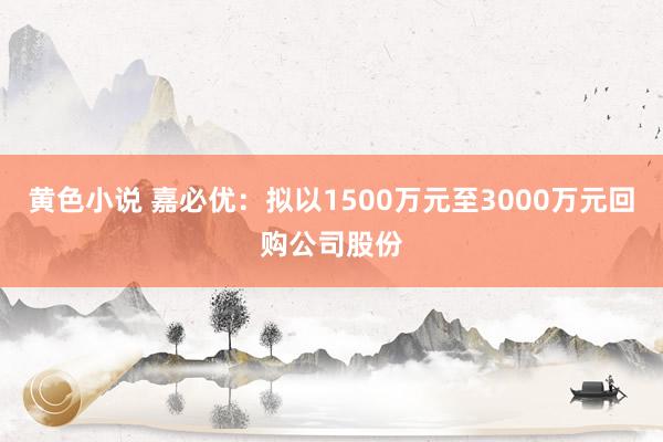 黄色小说 嘉必优：拟以1500万元至3000万元回购公司股份