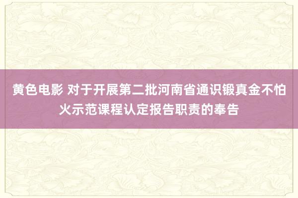 黄色电影 对于开展第二批河南省通识锻真金不怕火示范课程认定报告职责的奉告