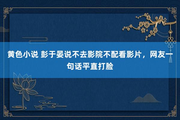 黄色小说 彭于晏说不去影院不配看影片，网友一句话平直打脸