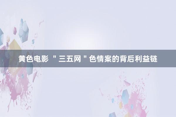 黄色电影 ＂三五网＂色情案的背后利益链