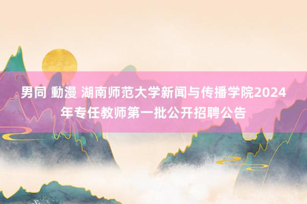 男同 動漫 湖南师范大学新闻与传播学院2024年专任教师第一批公开招聘公告