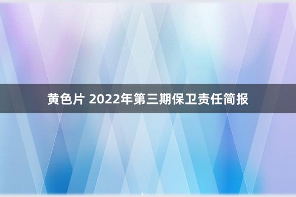 黄色片 2022年第三期保卫责任简报