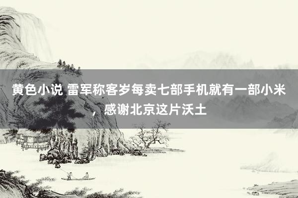 黄色小说 雷军称客岁每卖七部手机就有一部小米,感谢北京这片沃土