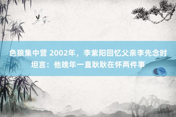 色狼集中营 2002年，李紫阳回忆父亲李先念时坦言：他晚年一直耿耿在怀两件事