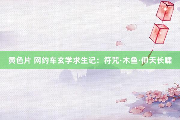 黄色片 网约车玄学求生记：符咒·木鱼·仰天长啸